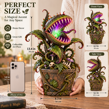 ⏰Limited Stock 50% OFF: Enchanted Carnivorous Plant Lamp 🌿✨ Fantasy Glowing Resin Decor