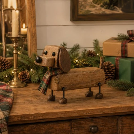 🐶🎄 Vintage Christmas Dachshund Shelf Sitter