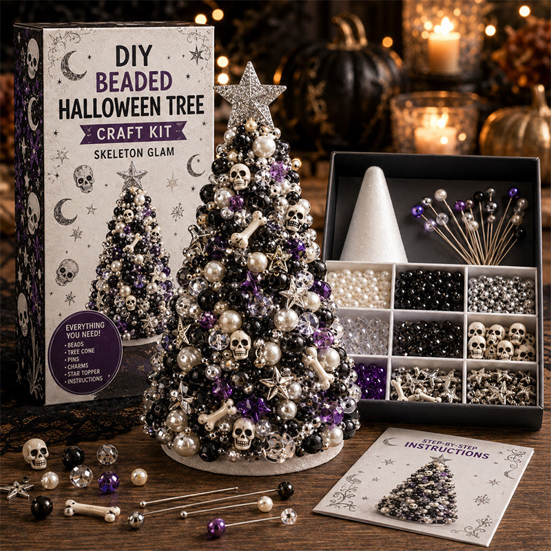 Skeleton Glam beaded Halloween tree kit
