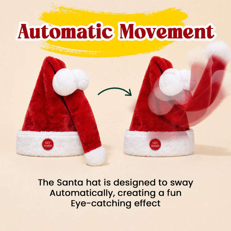 🎅 Jolly Wiggle™ Animated Santa Hat | Funny Moving Christmas Party Hat