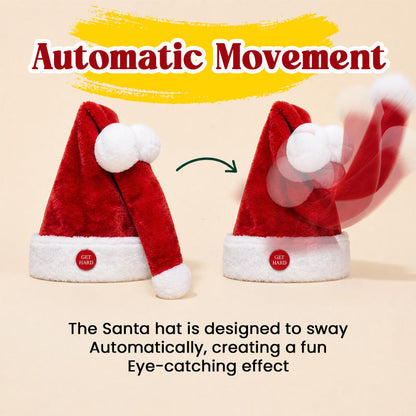 🎅 Jolly Wiggle™ Animated Santa Hat | Funny Moving Christmas Party Hat