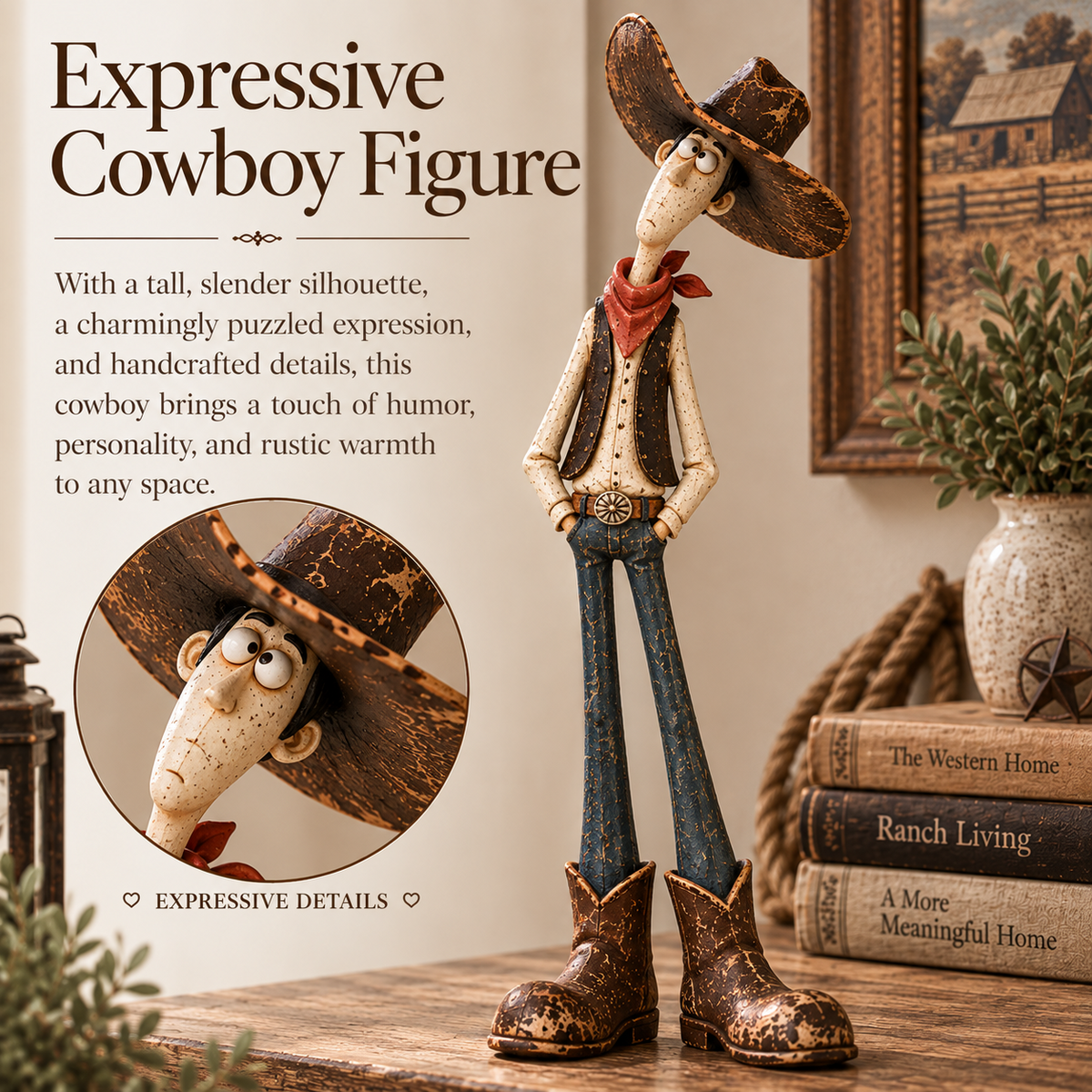 Expressive western cowboy figurine