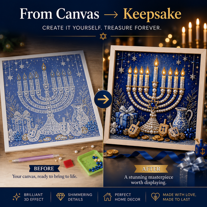 💙 DIY Hanukkah Pearl Art Kit | 8 Festive Designs🕎