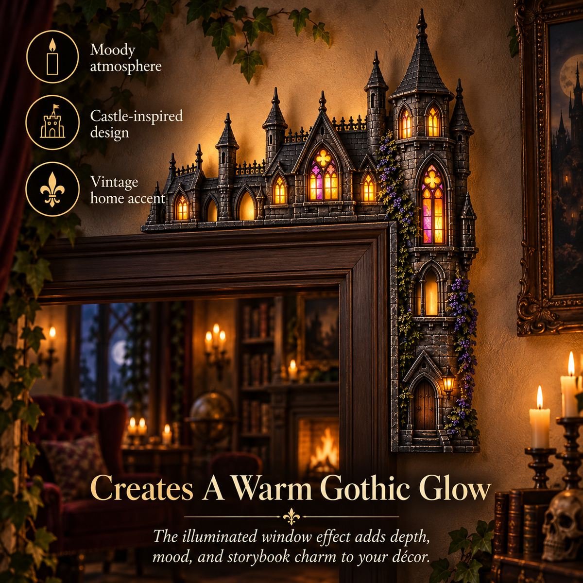 🏰Gothic Castle Door Topper