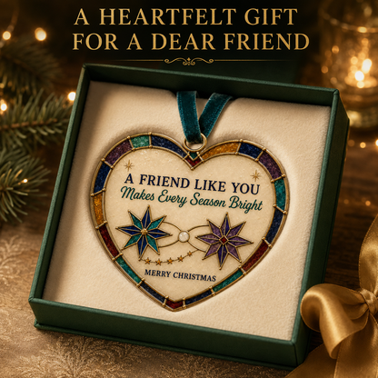 🎄 Heartfelt Stained Glass-Style Christmas Ornament – A Meaningful Gift for Someone Special 💝