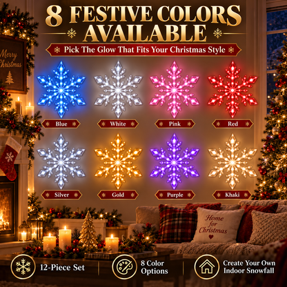 ❄️ Christmas Sale 49% OFF❄️ LED Snowflake Wall Light Set – Remote-Controlled Christmas Winter Decor