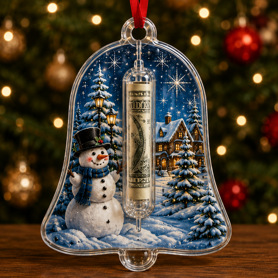 Snowman Village cash gift ornament