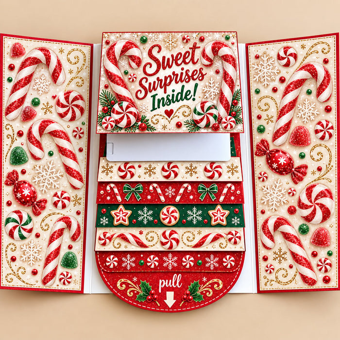 Candy Cane gift card booklet