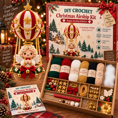 🎄✨ Christmas Skybound™ DIY Crochet Ornament Kit 🧶🎅 12 Flying Holiday Characters