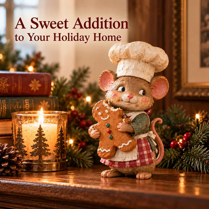 🍪 Gingerbread Mouse Baker — Whimsical Christmas Figurine🎁(📦Buy 2 Free Shipping)