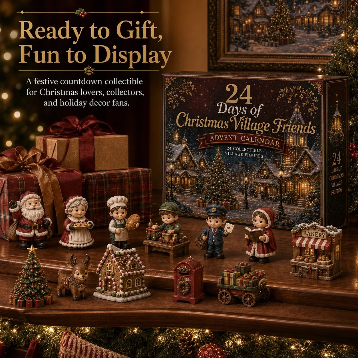 Christmas village gift display