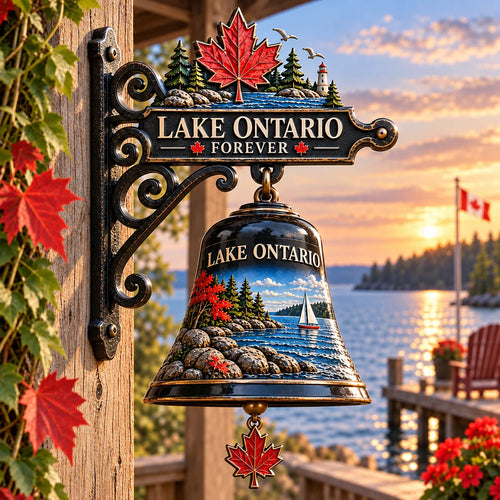 🍁 Lake Ontario Heritage Bell™ – Vintage Lakeside Hanging Chime 🔔