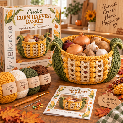 Golden Harvest Harvest Basket Crochet DIY Kit