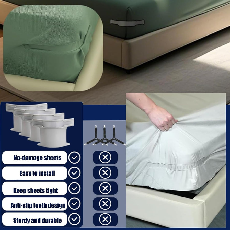 Comparison of bed sheet corner holders and ordinary straps