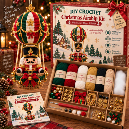 🎄✨ Christmas Skybound™ DIY Crochet Ornament Kit 🧶🎅 12 Flying Holiday Characters