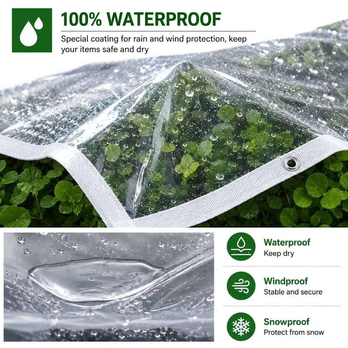 🔥LAST DAY 50% OFF - 🌧️ RainShield Pro™ Transparent Waterproof Tarp – Heavy-Duty Outdoor Cover with Secure Grommets