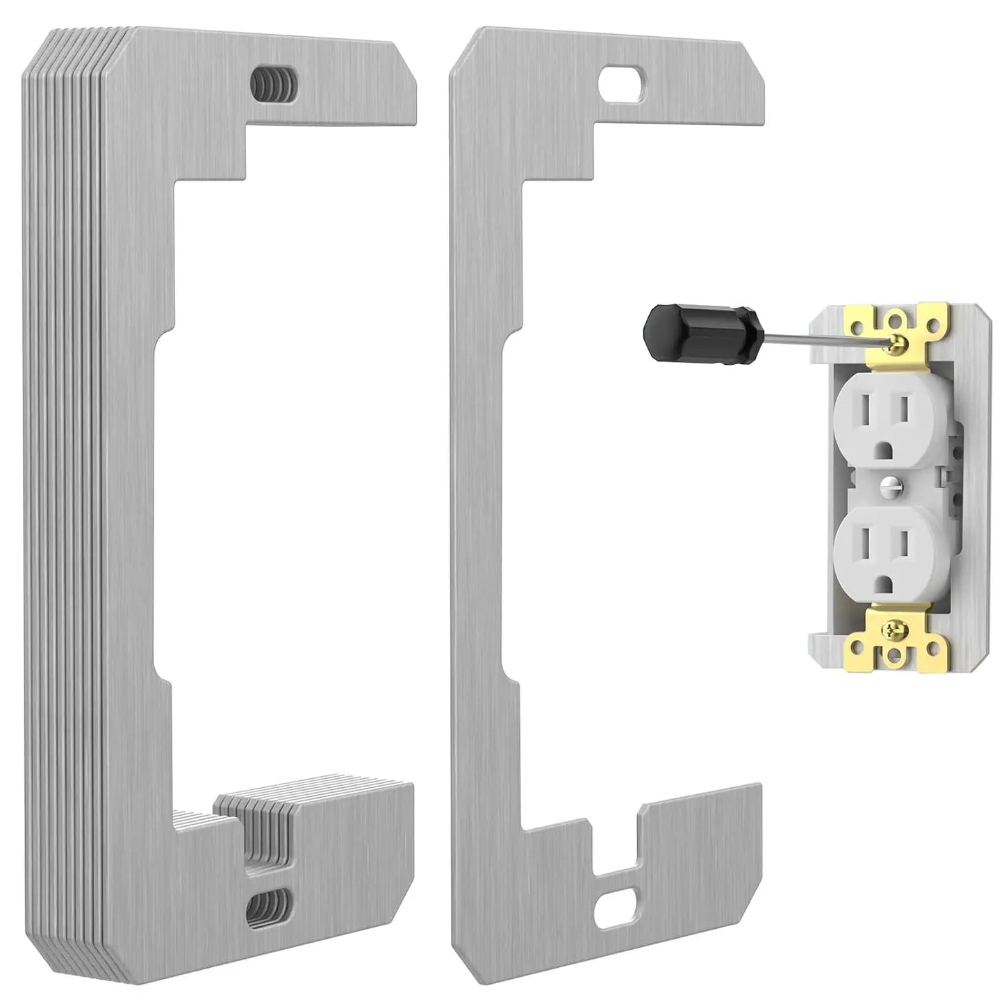 Metal Outlet Spacer Plates – Flush-Fit Leveling for Loose & Recessed Outlets