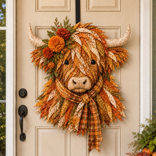 🐮💐🌸 Birth Flower Highland Cow 3D Layered Fabric Art DIY Kit (Beginner-friendly)