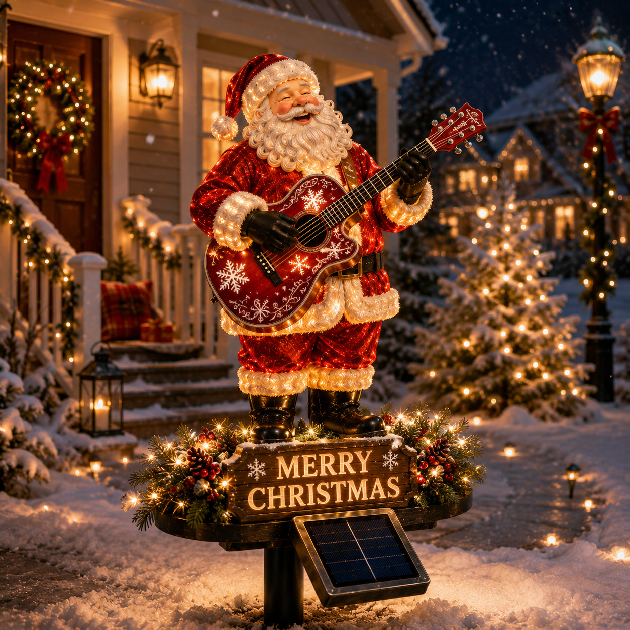 🔥49% Off Last Day Solar-Powered Light-Up Guitar Santa Christmas Yard Decoration