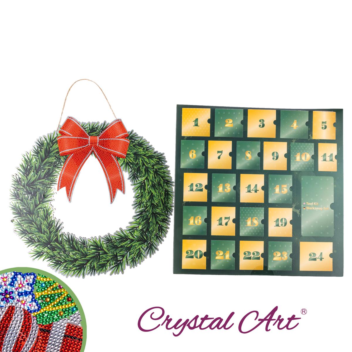 Complete crystal Christmas wreath kit