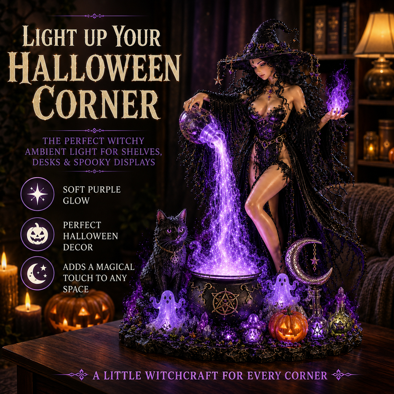 Midnight Witch enchanted potion light display