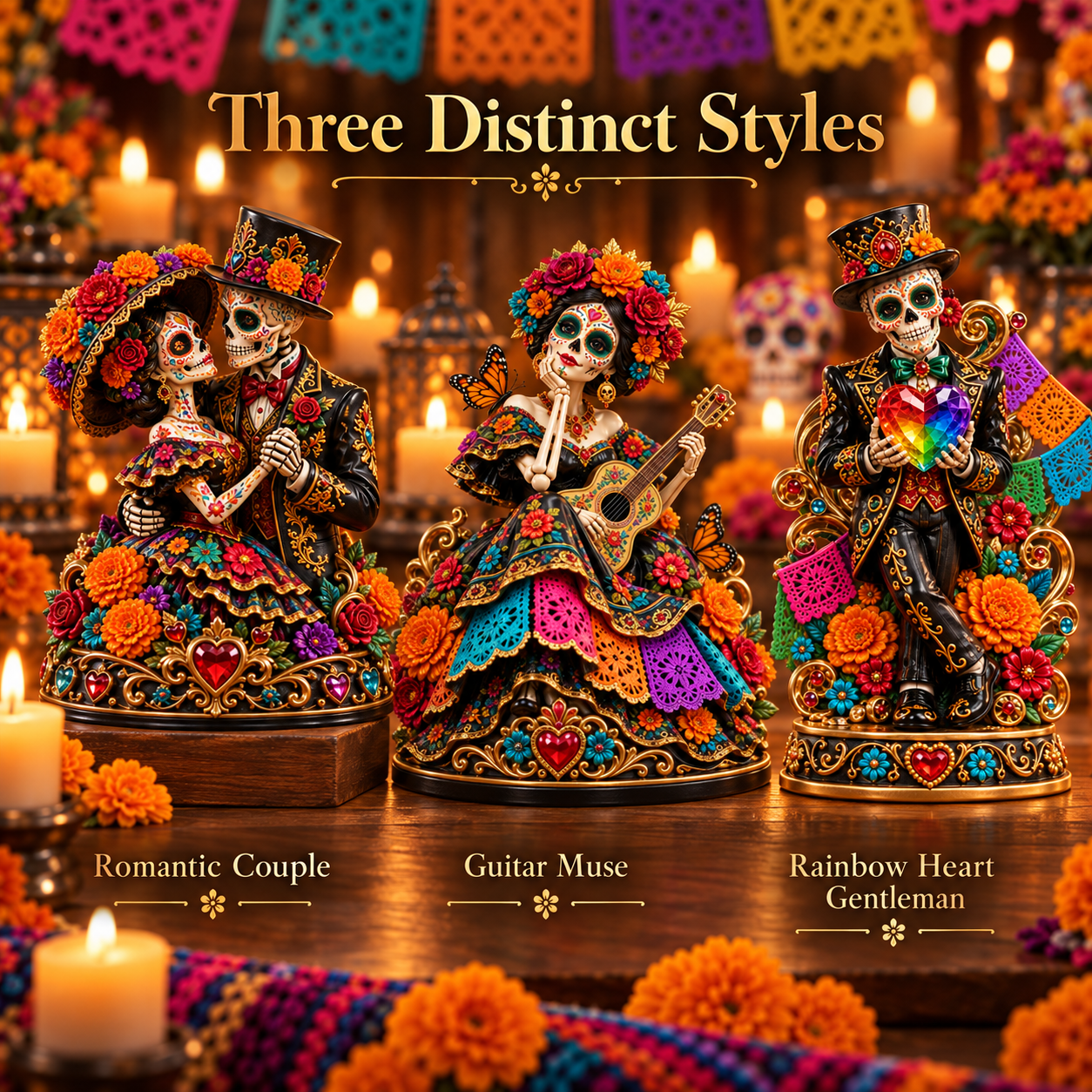 💞 Eternal Love Catrina Couple Figurine – Día de los Muertos Collectible Decor