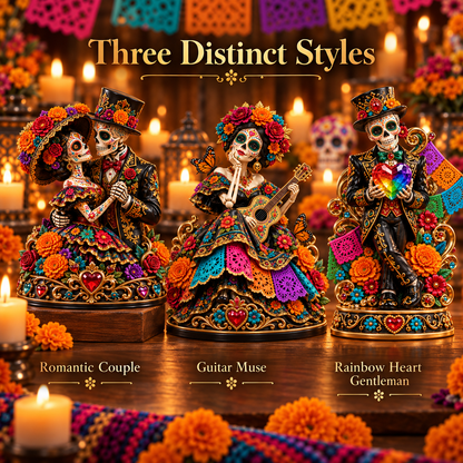 💞 Eternal Love Catrina Couple Figurine – Día de los Muertos Collectible Decor