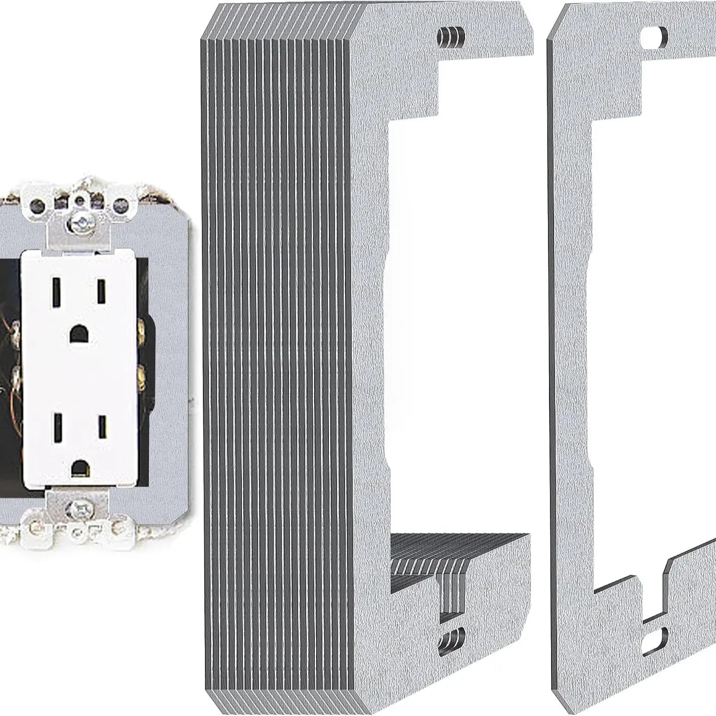 Metal Outlet Spacer Plates – Flush-Fit Leveling for Loose & Recessed Outlets