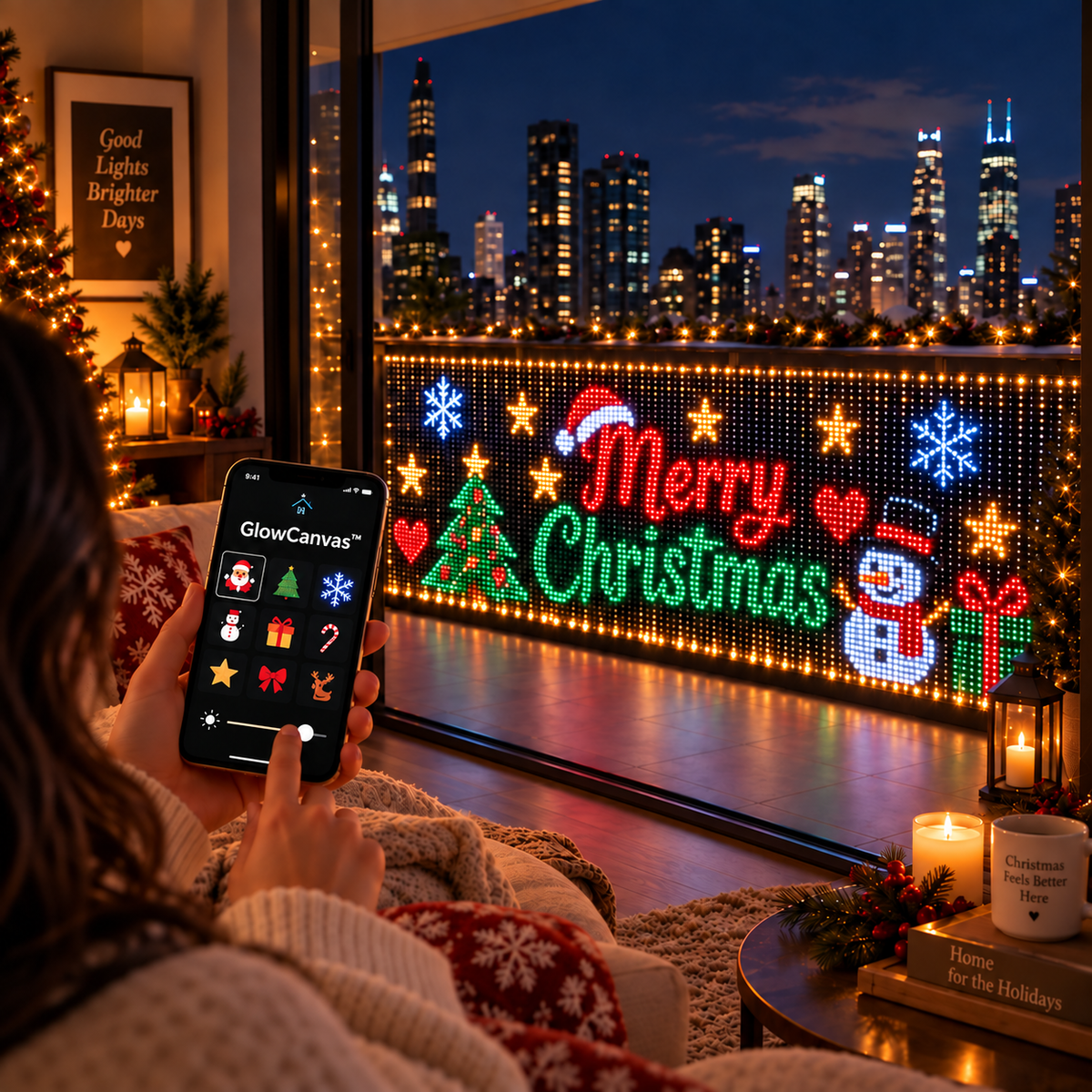 GlowCanvas customizable smart LED curtain