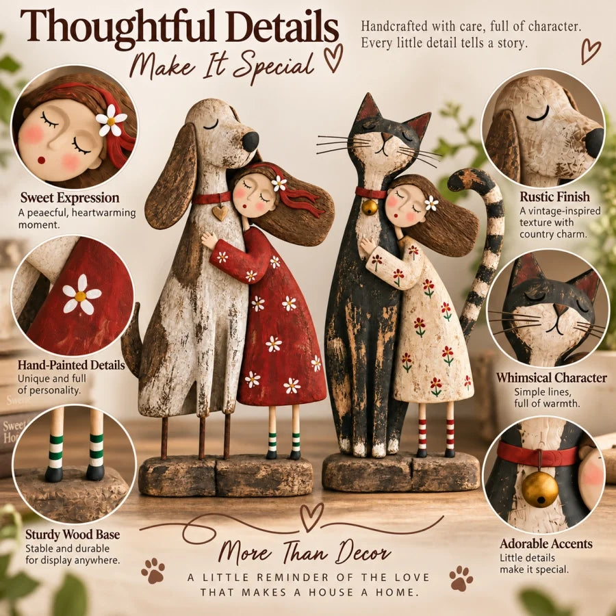 Folk art figurine detail features