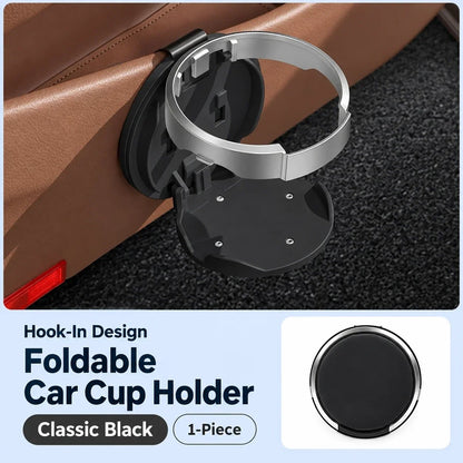 Foldable Car Door Cup Holder & Phone Stand | Hook-In Design
