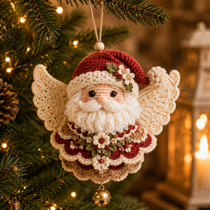 Santa Angel crochet ornament