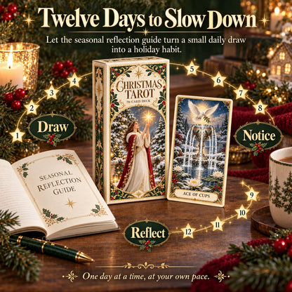 🔥Last Day 50% OFF -🎄 Christmas Magic Tarot Deck | 78 Festive Cards & 12-Day Holiday Ritual