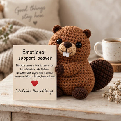 🦫 Lake Ontario Emotional Support Beaver Crochet Keepsake | 5 Canadian-Inspired Personalities with Matching Message Cards for Cottage Families, Lake Lovers & Meaningful Gifts 🍁