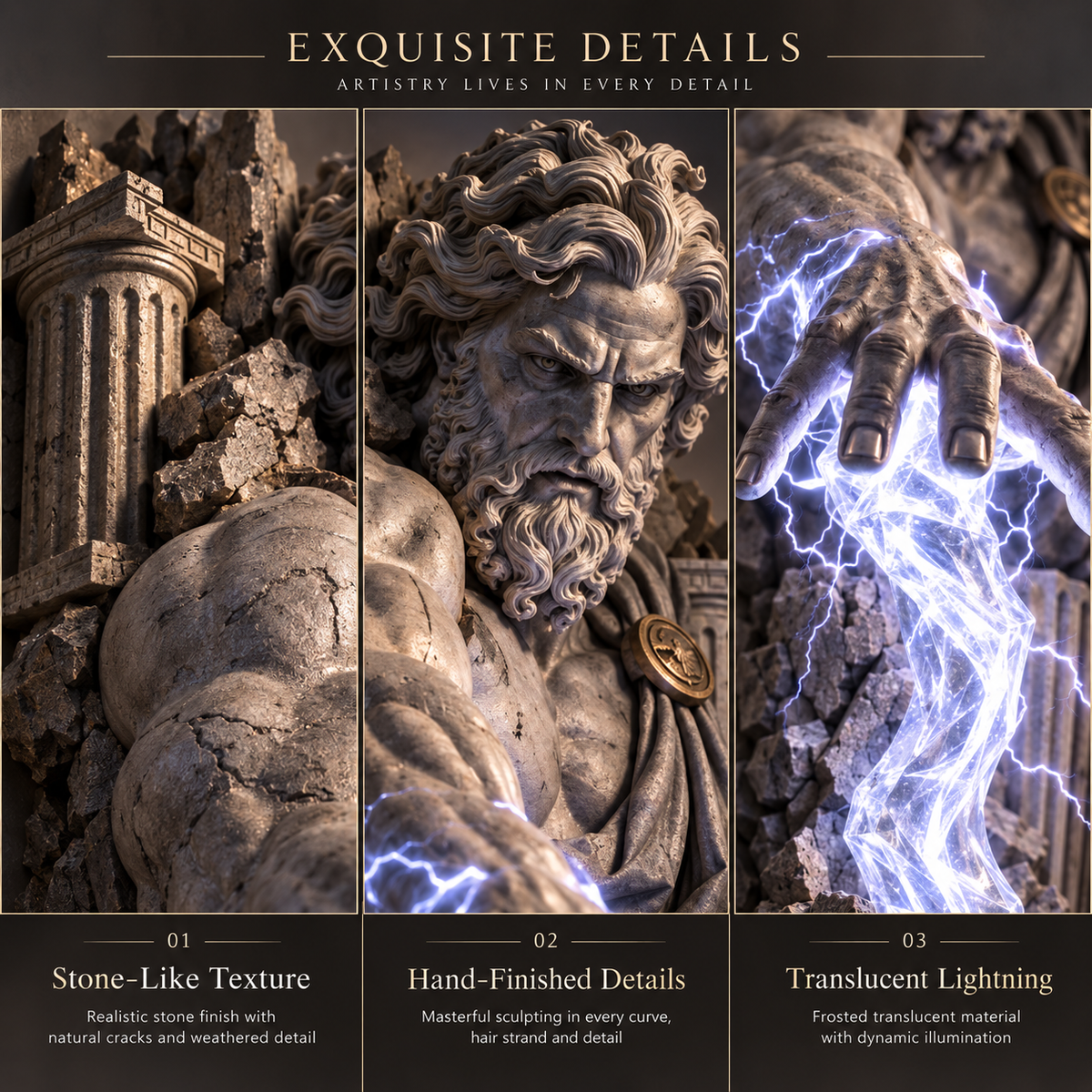 ⏰Limited Stock 50% OFF -  ⚡🌊 Mythological Sculpture Wall Lamp Collection 🏛️✨