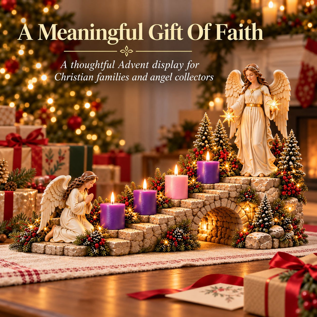 ✨👼Angel Advent Stairway Candle Display