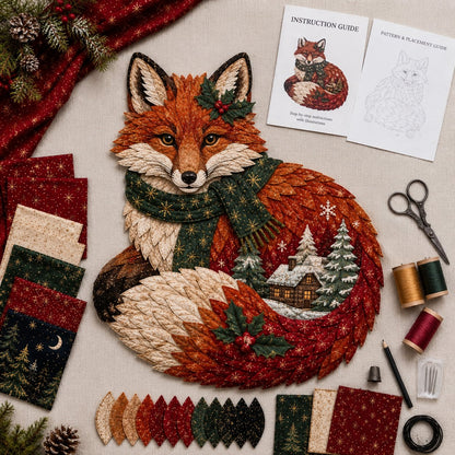 🔥Last Day 49% OFF - 🎄🎅Christmas Woodland Wildlife DIY Patchwork Kit – ✨Create a Festive Handmade Keepsake