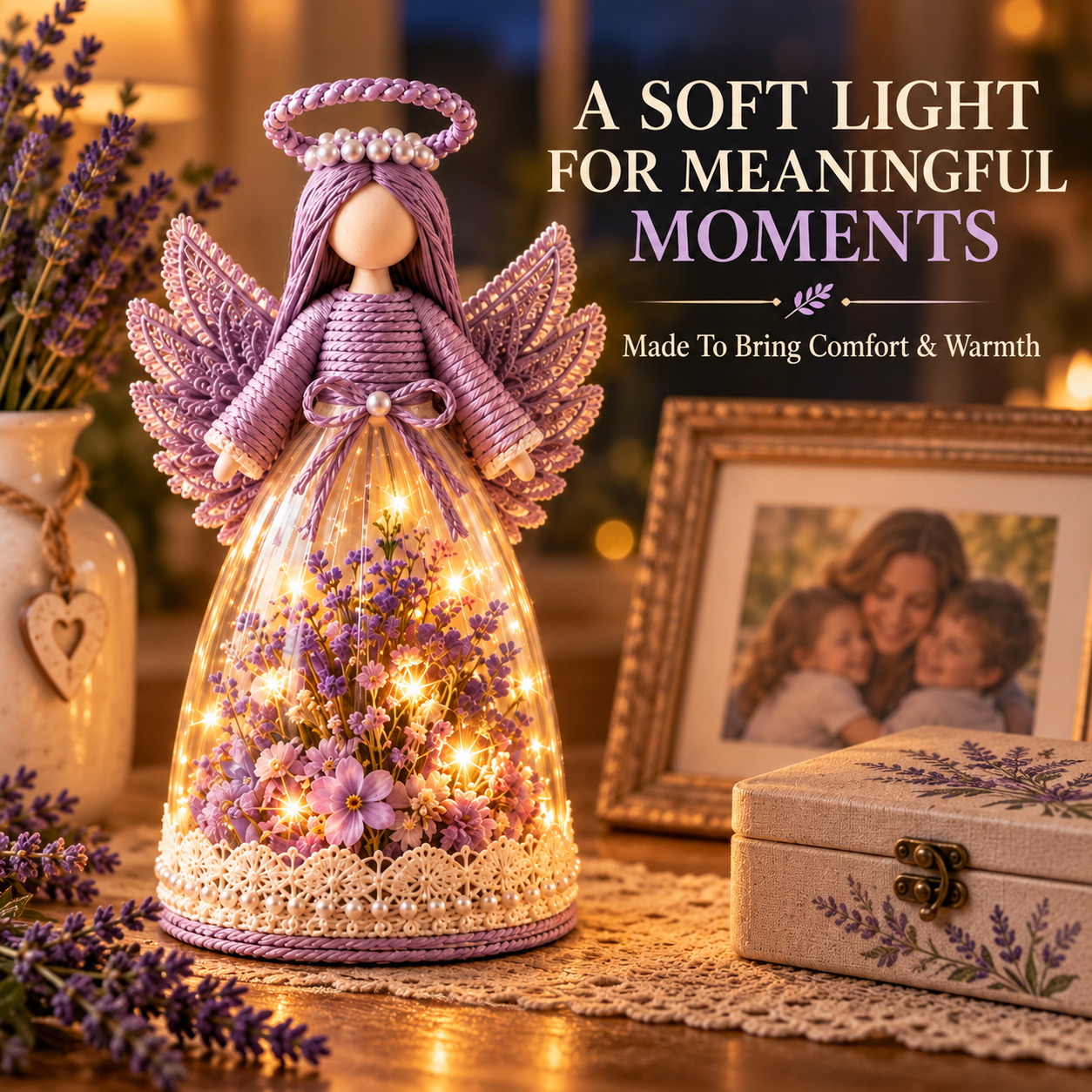 Lighted Floral Angel Figurine