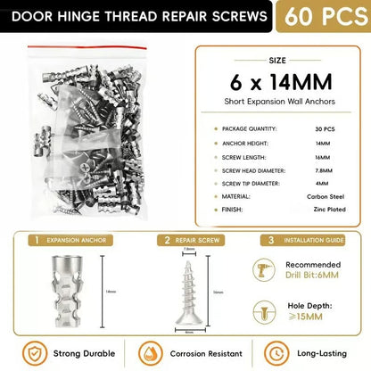 6×14mm Door Hinge Thread Repair Screws Kit