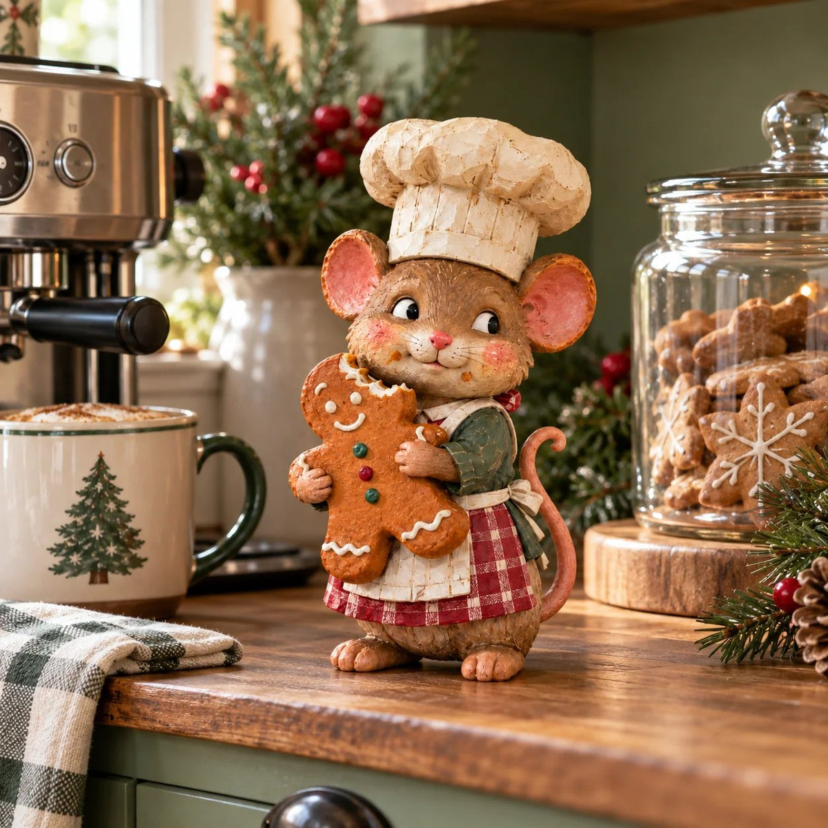 🍪 Gingerbread Mouse Baker — Whimsical Christmas Figurine🎁(📦Buy 2 Free Shipping)