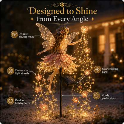 ✨ Enchanted Flower Fairy Solar Garden Light – Magical Glowing Outdoor Christmas Yard Decor 🧚🌸