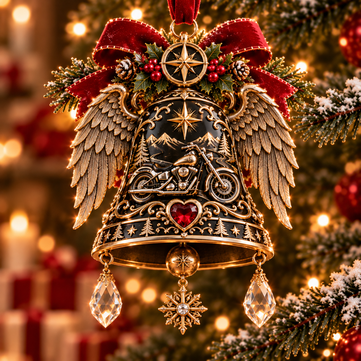 🏍️ Motorcycle Christmas Ornaments – Ride Safe, Ride Free, Come Home 🎄