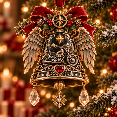 🏍️ Motorcycle Christmas Ornaments – Ride Safe, Ride Free, Come Home 🎄