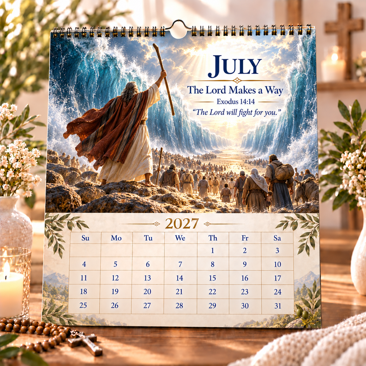 ⏰Limited Stock 50% OFF - 📖✨2027 Bible Verses for Strength Wall Calendar