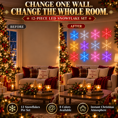 ❄️ Christmas Sale 49% OFF❄️ LED Snowflake Wall Light Set – Remote-Controlled Christmas Winter Decor