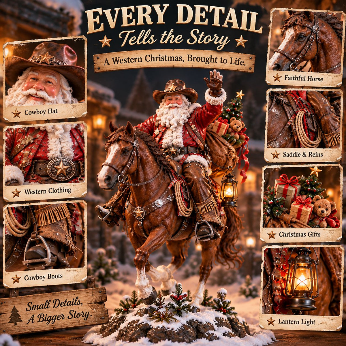 🤠🎄 Home for Christmas Cowboy Santa – Rustic Western Holiday Memory Keepsake