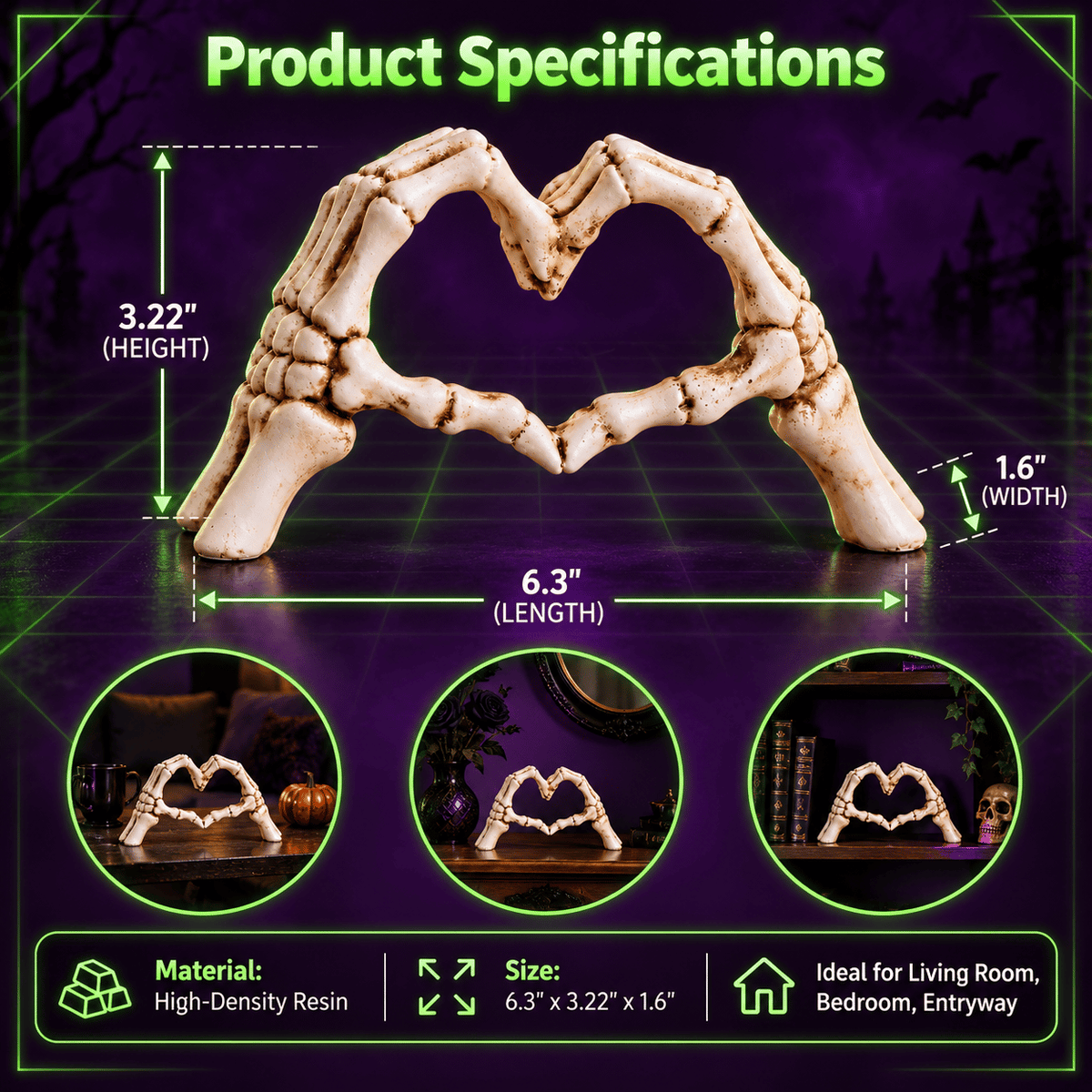 🎁Last Day Promotion 49% OFF🔥Gothic Skeleton Heart-Hand Statue