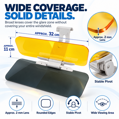 🔥Last Day 50% OFF- ☀️ 2-in-1 Day & Night Anti-Glare Car Visor Extender – Adjustable Dual-Lens Driving Shield
