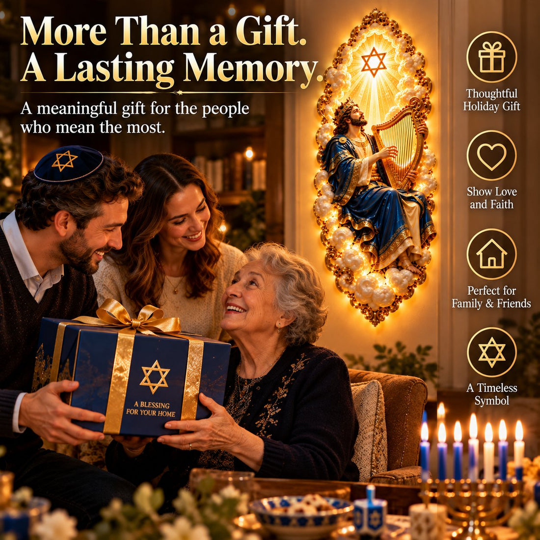 Jewish heritage wall art displayed in home