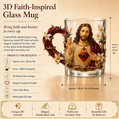 ⏳ Last Day 49% OFF – ✝️ 3D Christian Devotional Glass Mug Collection